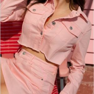 2 piece Pink Jean Set